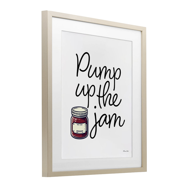 «Pump Up The Jam», reproduction sous verre encadrée, conception de Susan Ball, Cadre de récolte en pin, H 16 po x l 13 po