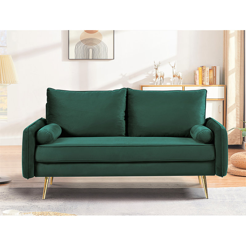 Canapé 2 places Modern, Green Polyester