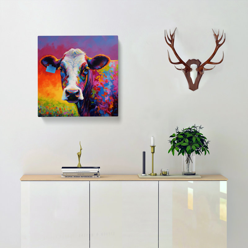Cow Colour Field Painting No.3 - Print, 35cm H x 35cm W x 3cm D