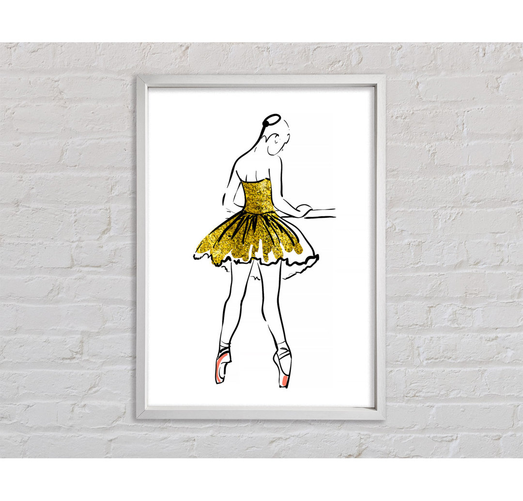 Golden Pink Ballerina 3 - Druck