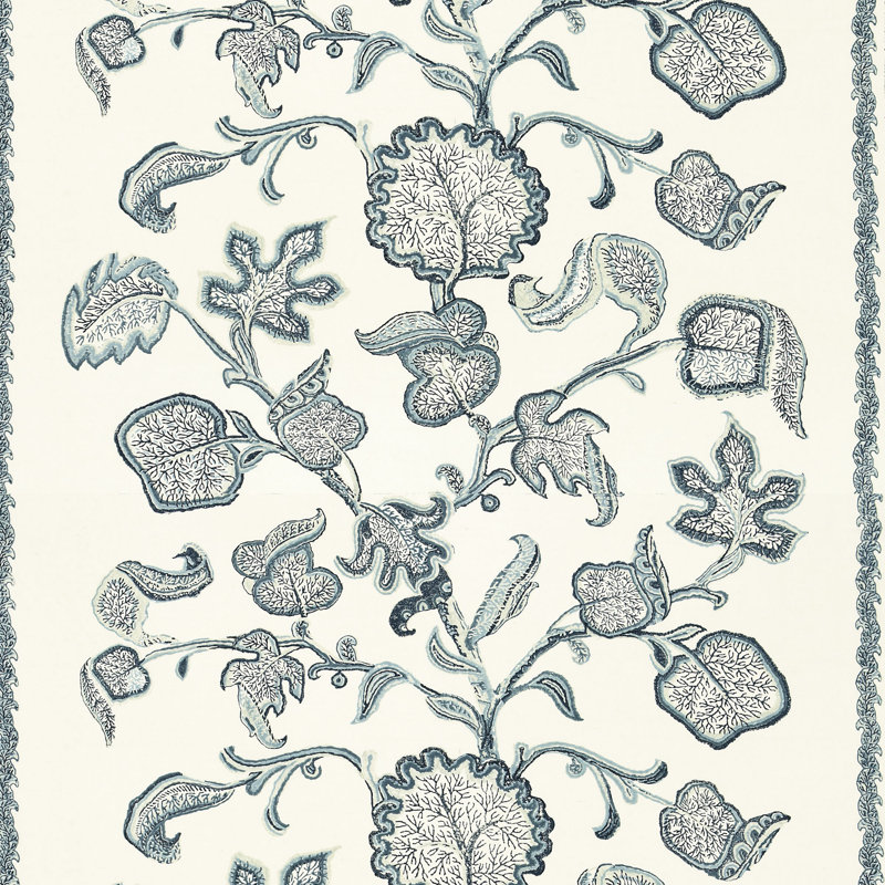 Palampore Block Print Fabric, Sapphire
