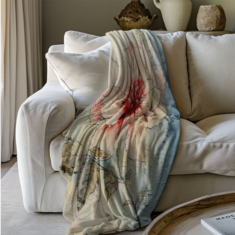 Timeworn Blossoms - Couverture sherpa de qualité supérieure 0029, L 50 po x L 60 po
