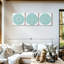 Ensemble de 3 mandalas vertes sur toile-1243027875