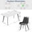 Fairy Nedek 7-Piece Modern Rectangular Sintered Stone Dining Table Set With 6 Grey Faux Leather Chairs-113578673