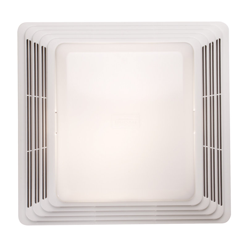 Broan Nutone White Steel Bathroom Ceiling Ventilation Fan with Light