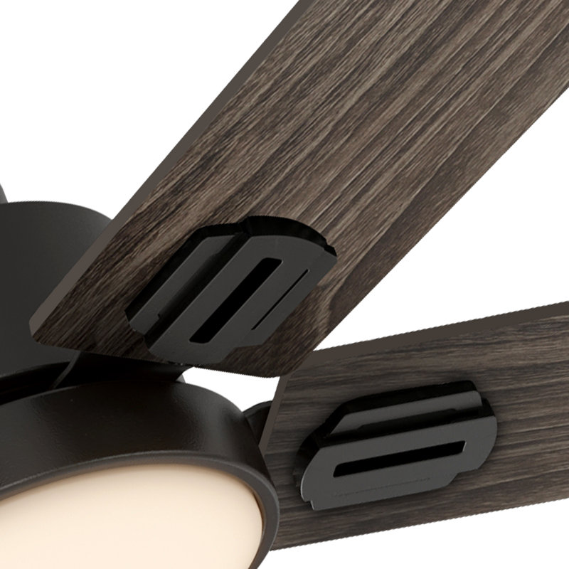Ventilateurs de plafond 52 po avec lumières DEL et télécommande Donovon, Noir, noir, noir, noir
