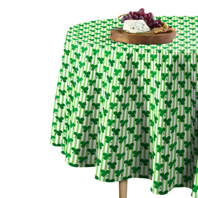 Grosseto Shamrocks in Stripes Round Tablecloth