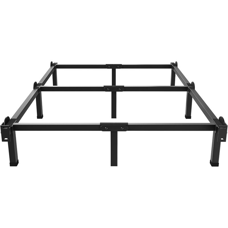 Structure de lit en métal, base de lit à 9 pieds, support pour sommier tapissier de 8 pouces, grand, facile à assembler, noir