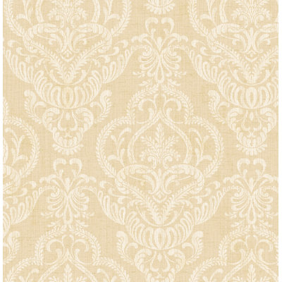 Papier peint damassé kaki Seabrook Designs