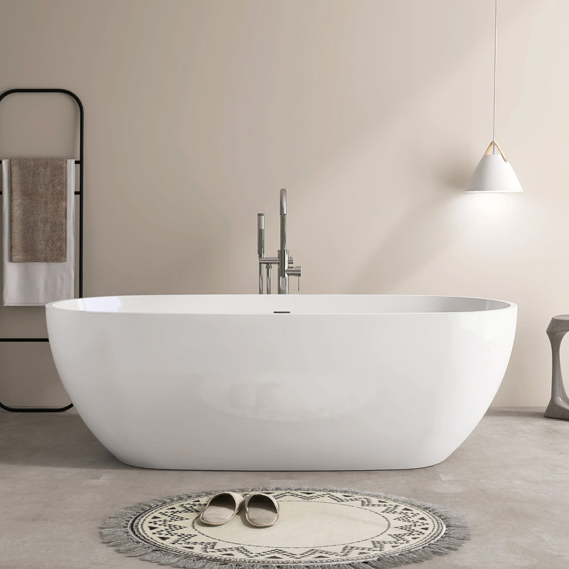 71'' Acrylic Freestanding Bathtub Freestanding Soaking Tub