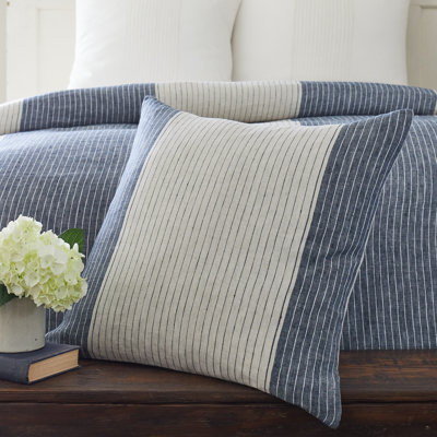 Oyster Bay Blue Striped Linen Sham