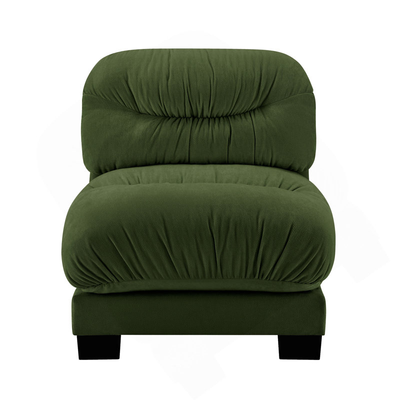 Canapé sans accoudoirs en chenille Flora - vert, Vert