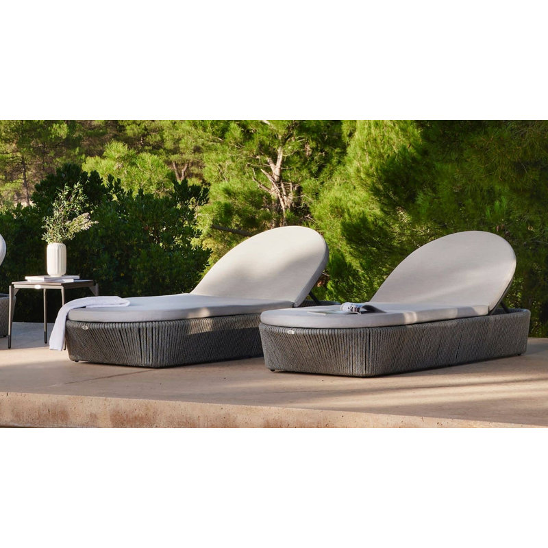 Boston Outdoor Chaise Lounge, Canvas Taupe Sunbrella® Canvas