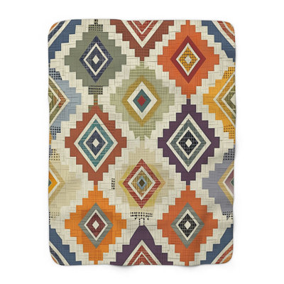 Rustique harmonie scandinave - couverture Sherpa 1 pièce de qualité supérieure - reproduction d'art luxueuse