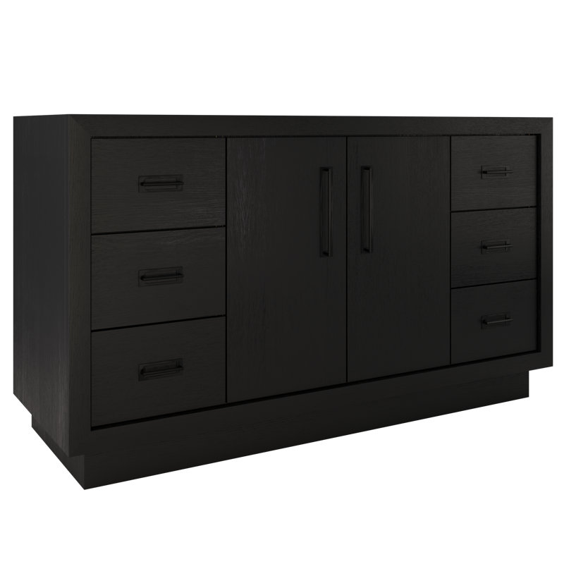 Avalon Single Extra Wide Bath Vanity, Classic Black, Matte Black, 60"