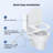 19 Inch Soft Close Heavy Duty Toilet Seat with Dual Nozzle Bidet - Adjustable Water Pressure - Self-Cleaning Leak-Proof Non-Electric Nozzles - Easy Tool-Free Installation