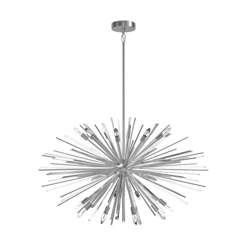 Palisades Ave. 18 - Light Chandelier, Chrome