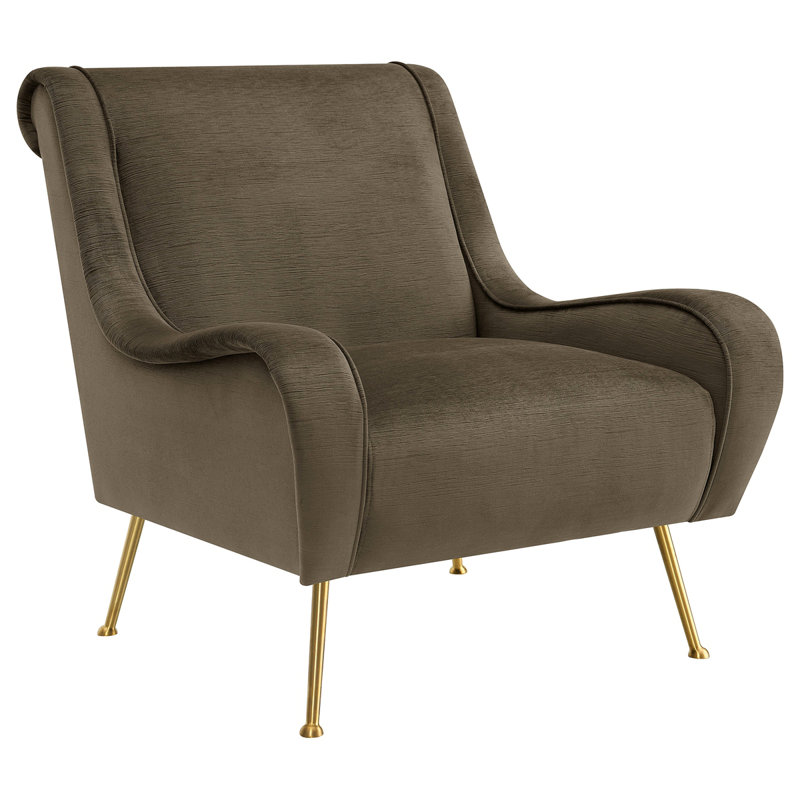 Fauteuil d'appoint à coussin truffé Lundy, Bronze