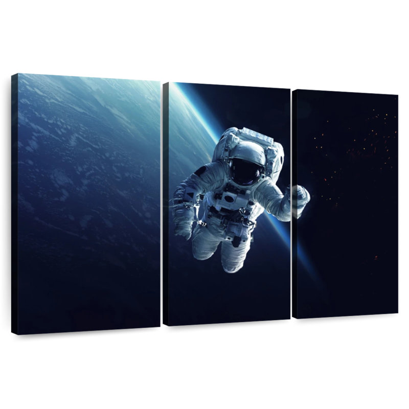 Oberle Astronaut Floating In Space, 42" H x 65" W