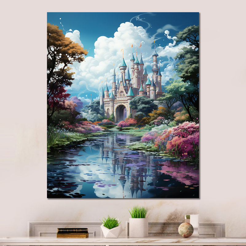 «Fantasy Kawaii Castle Landscape» sur, H 32 po x l 16 po x P 1 po