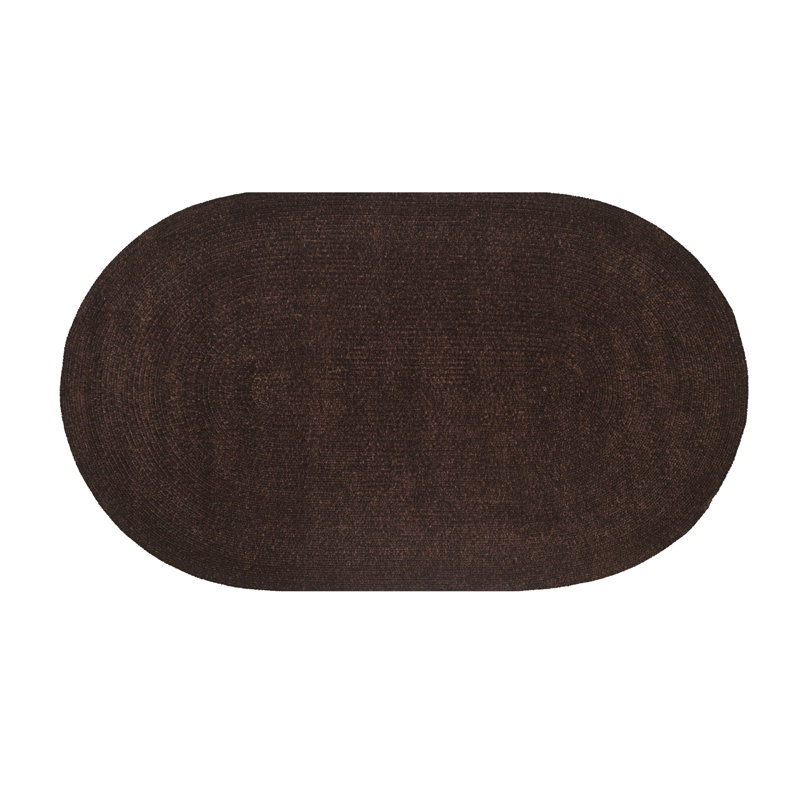 Tapis tressé en chenille de polyester Gianluca - châtaignier, 42 po x 66 po ovale