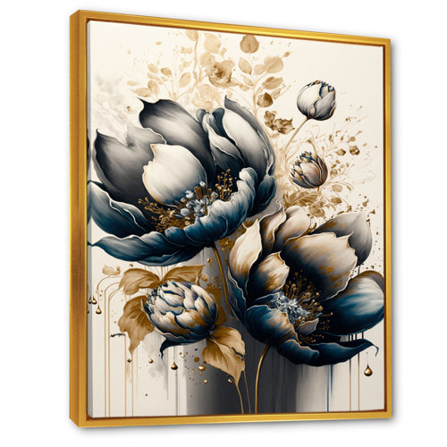 House of Hampton® Black And White Watercolor Roses I On Canvas Print ...