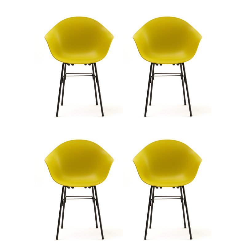 TA Armchair (Set of 4), Mustard/Black