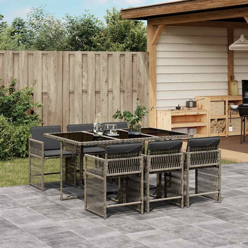 Patio Dining Set with, Grey, Grey