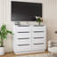 Commode de chambre à coucher avec 8 tiroirs, commode en bois pour chambre à coucher