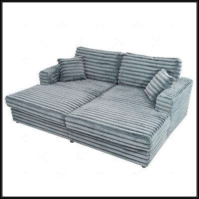 86.22 Inches Wide Deep Seat Oversized Loveseat Chaise Lounge