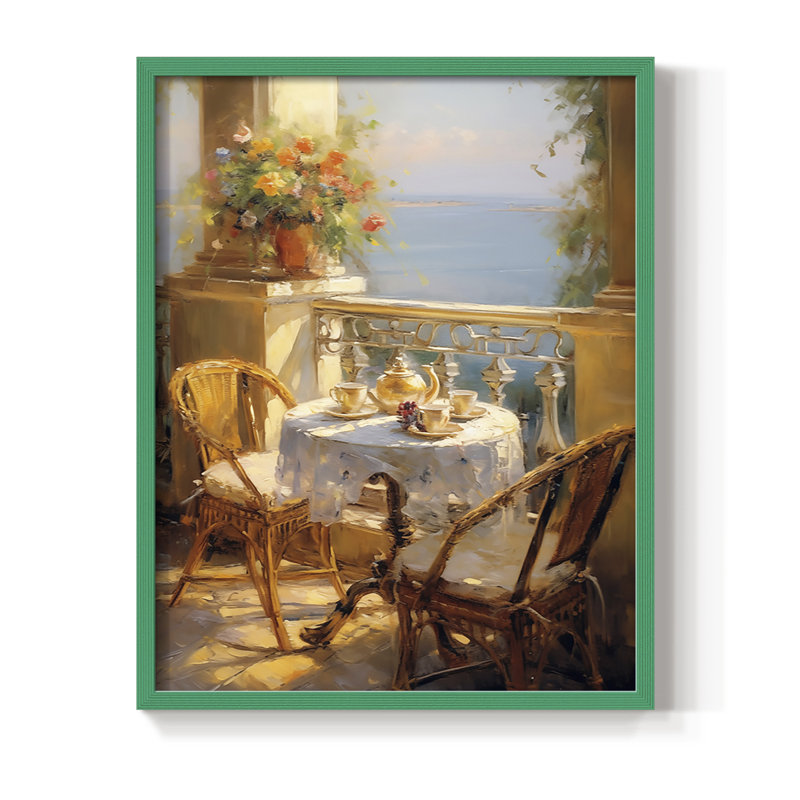Reproduction encadrée FLORAL Series DCCLVI - bois massif, H 15 po x l 12 po, Vert