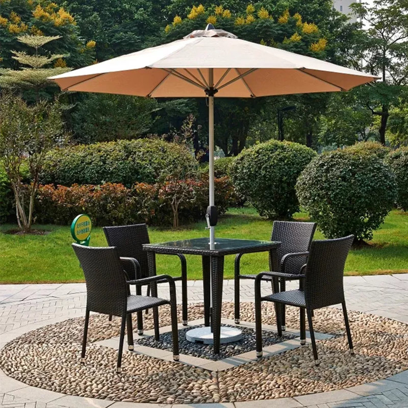 Housse de remplacement pour auvent de parasol de patio de 10 pi (pavillon seulement), 6 baleines, Café