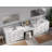 Disar 126'' Double Bathroom Vanity With Desk Dovetail Solid Wood Drawer Carrara Quartz Top-111107820