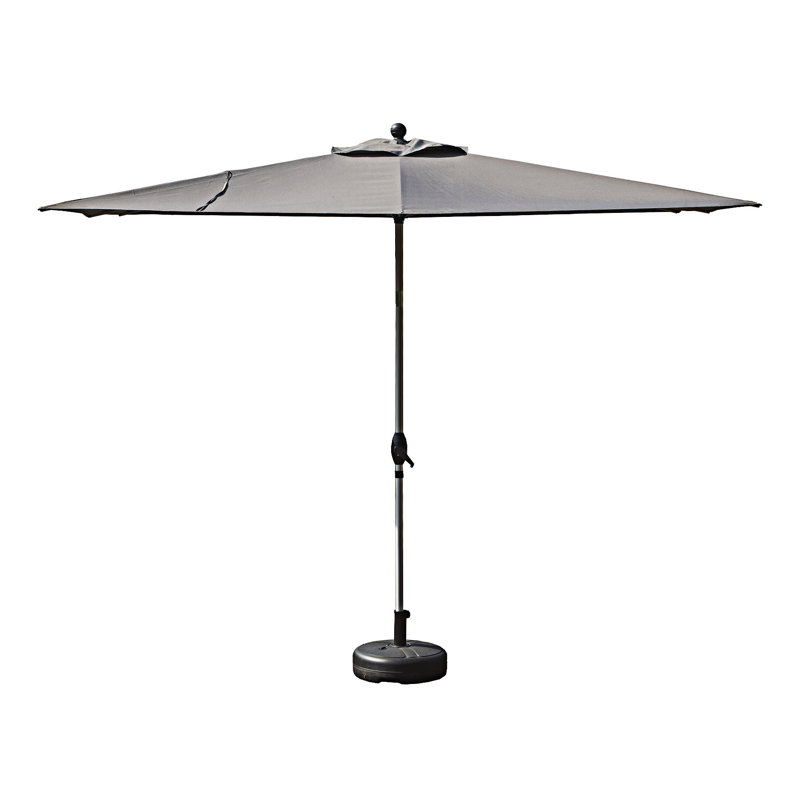 Parasol de patio rectangulaire avec fonction d'inclinaison à manivelle, Gris