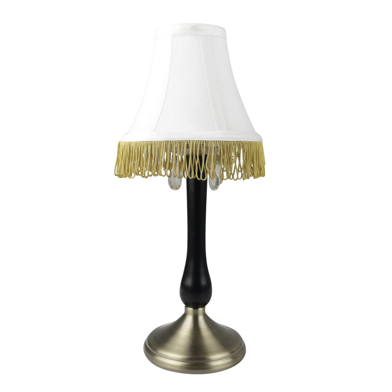 Lampe de table 14 po Kristien, Base noire / abat-jour blanc