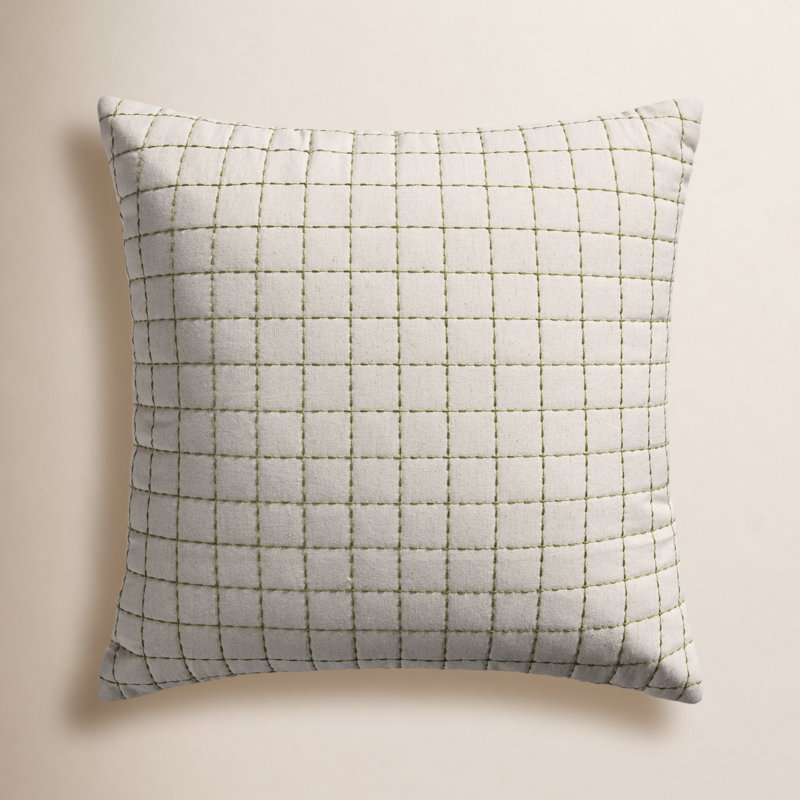 Coussin décoratif Magnolia Home par Joanna Gaines x Loloi Hattie, Carré 22 po, Duvet/plume