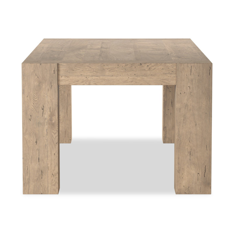 Abaso Oak Dining Table, 30'' H x 86'' W x 43'' D, Whitewash Rustic Wormwood Oak
