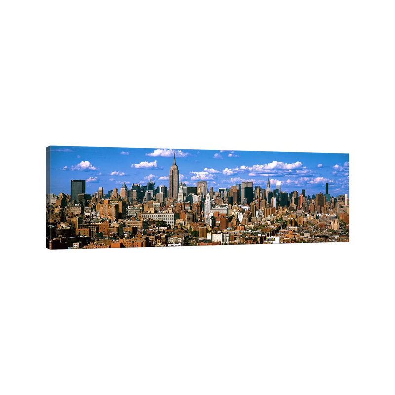 Aerial View Of A City, Midtown Manhattan, Manhattan - Wrapped Canvas Panoramic Print, 121.92 cm H x 40.64 cm W x 1.91 cm D
