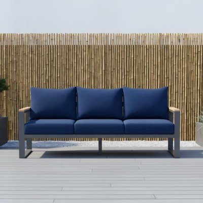 Mobilier d'extérieur en aluminium pour patio, canapé 3 places