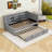 Twin Upholstered Daybed with USB Ports, Twin Trundle and Shelves-521188018