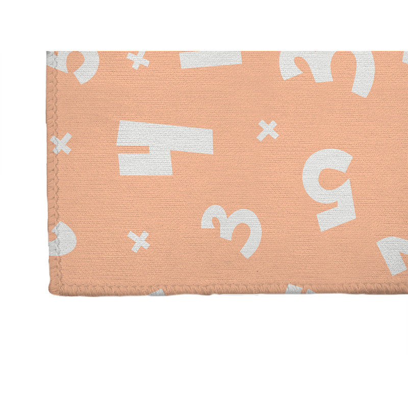 Numbers Kids Play Mat, Rectangle 3' x 5', Orange