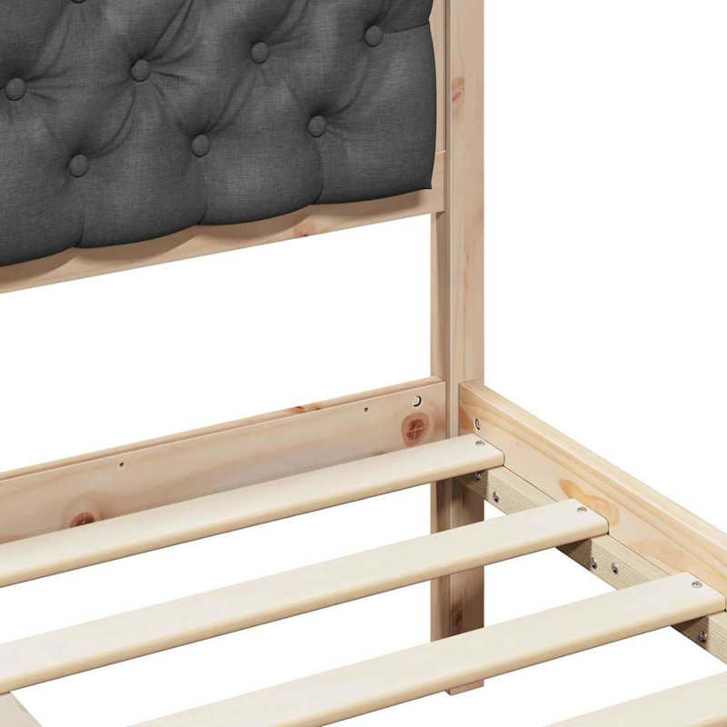 Bed, European Single (90 x 200 cm), Natural/Dark Grey