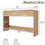 Console moderne Dulane 55 po avec 2 tiroirs, tablette ouverte, bords courbés, naturel-1695766197-1708785074