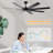 Ceiling Fans No Light With Remote Control, 8 Reversible Blade, Quiet DC Motor, Timer Function, 6-Speed