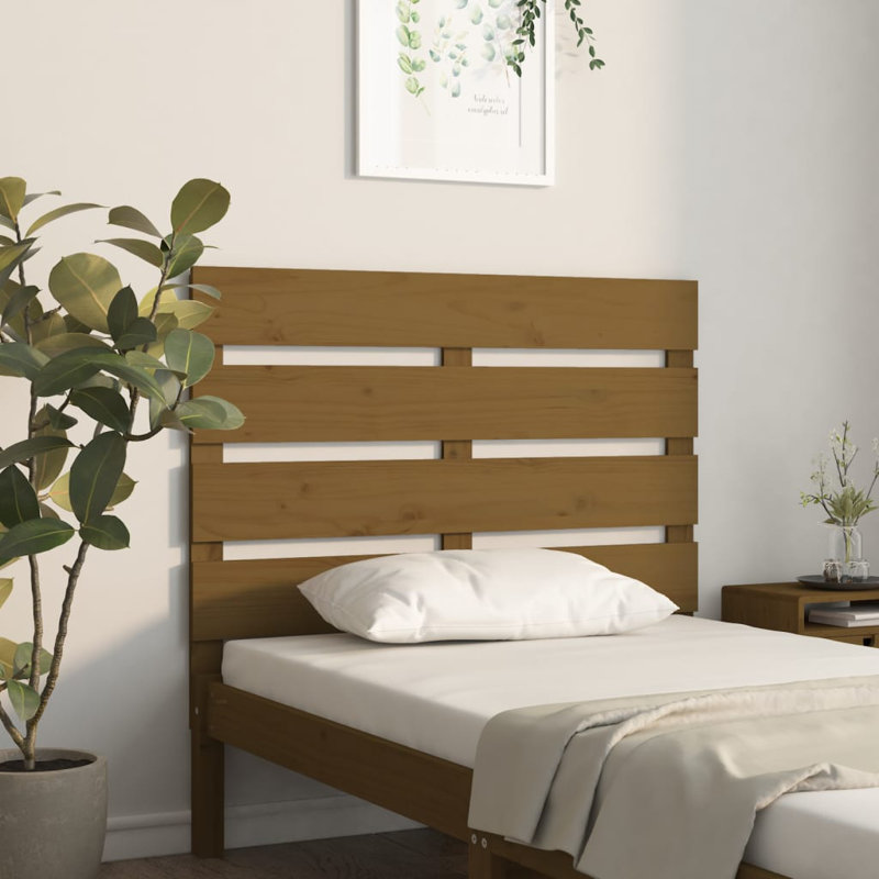 Santini Solid Wood Headboard, Honey Brown, 100 x 80 cm