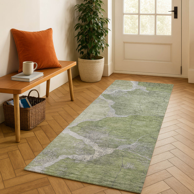 Premium Machine Washable Jakiyra AMF1889 Abstract Rug/AMF1889GE, Runner 2'3" x 7'6"
