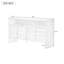 Buffet U_Style 60 po à 3 portes avec 3 tiroirs - Buffet moderne en placage de frêne massif, tablette semi-ouverte et découpe semi-circulaire centrale dans le panneau arrière, grande armoire de rangement pour le salon, le couloir et la salle à manger-1030937774