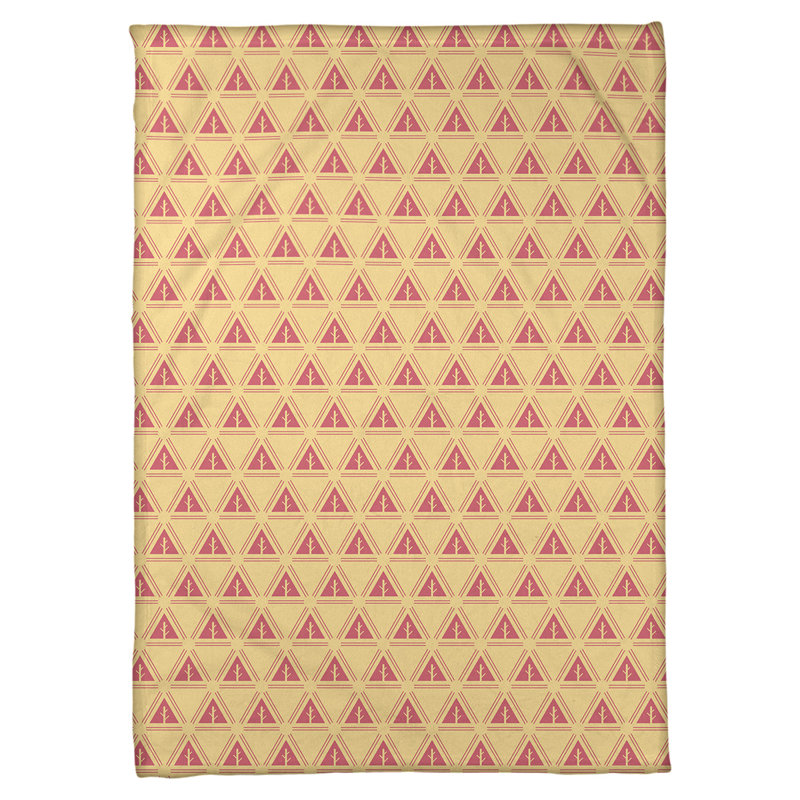 Couverture polaire minimal trees, l 50 po x L 60 po, Jaune / Rouge