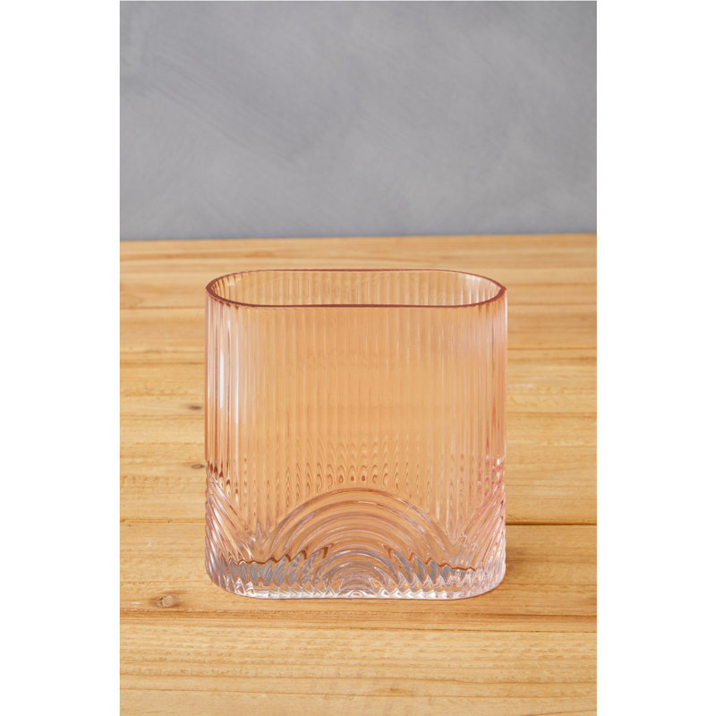 Chronister Handmade Glass Table Vase, 14cm H x 14cm W x 7cm D
