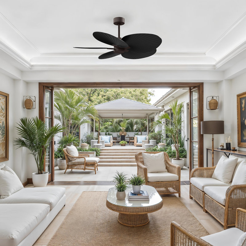 Alessandra - Ventilateur de plafond à cinq pales, Noir mat, Bronze texturé